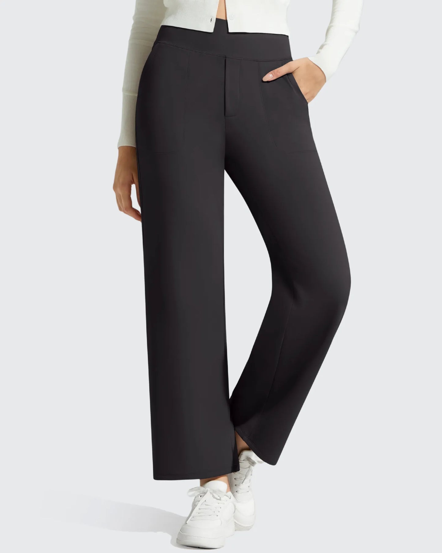 BareFeel Faux Fly Ankle Length Casual Dress Pants