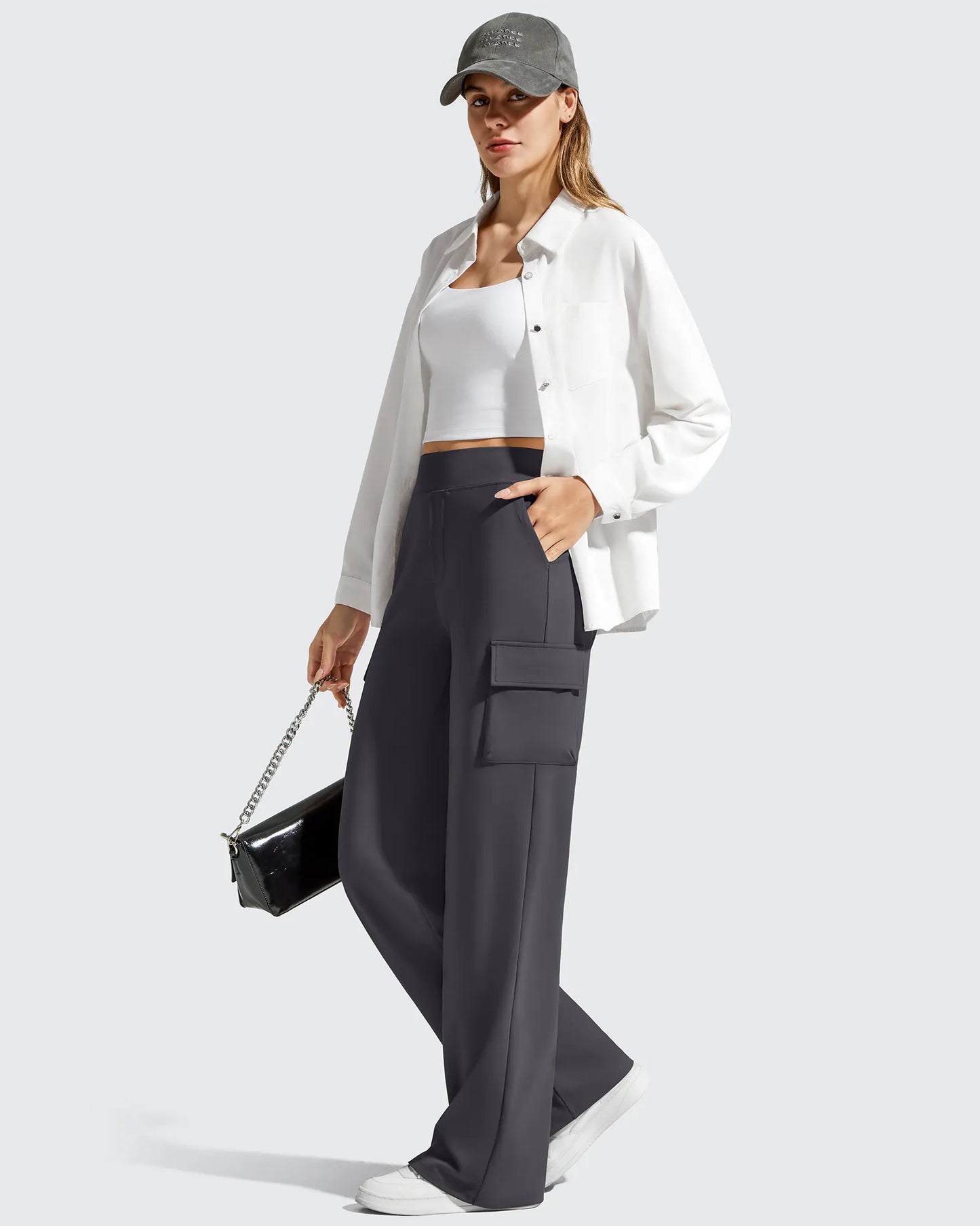 EverGoing High-Waist 4 Pockets Wide Leg Cargo Pants